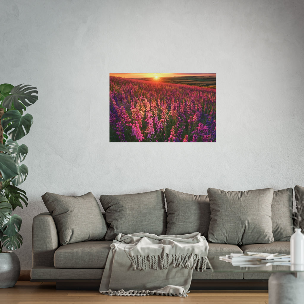 Lavender Flower field sunset Wall Art | Fine Art Posters | Home Decor | Housewarming Gift | Travel Gift | No frame