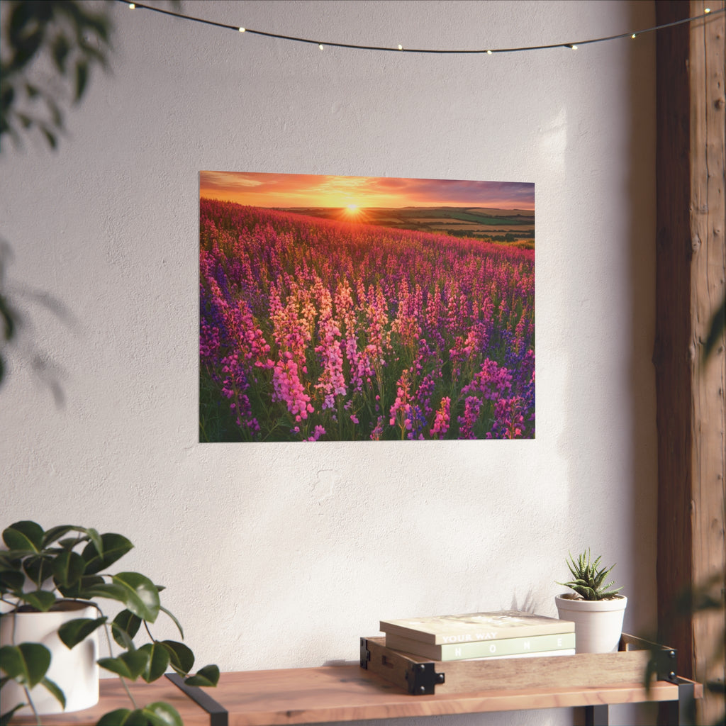 Lavender Flower field sunset Wall Art | Fine Art Posters | Home Decor | Housewarming Gift | Travel Gift | No frame