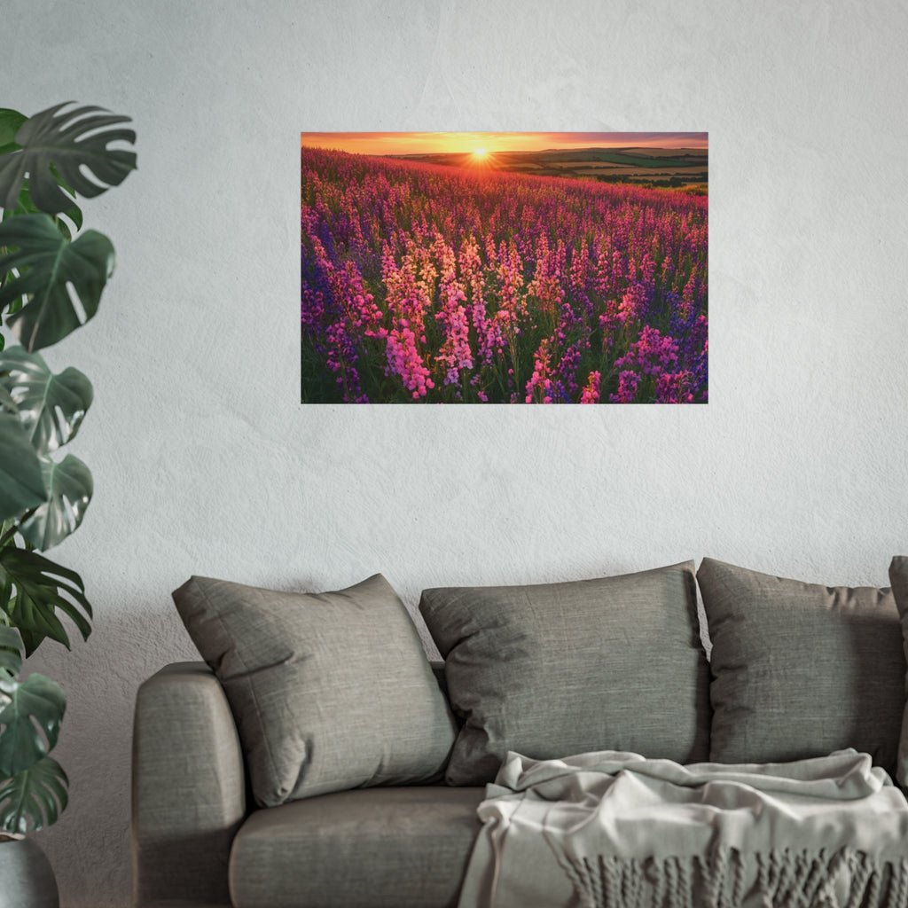 Lavender Flower field sunset Wall Art | Fine Art Posters | Home Decor | Housewarming Gift | Travel Gift | No frame