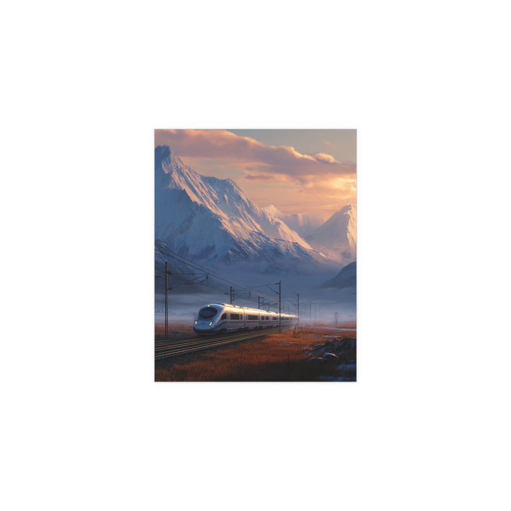 Scenic Silk Wall Art | Train Interior Decoration | Mountain Nature Poster for Home or Cabin Decor