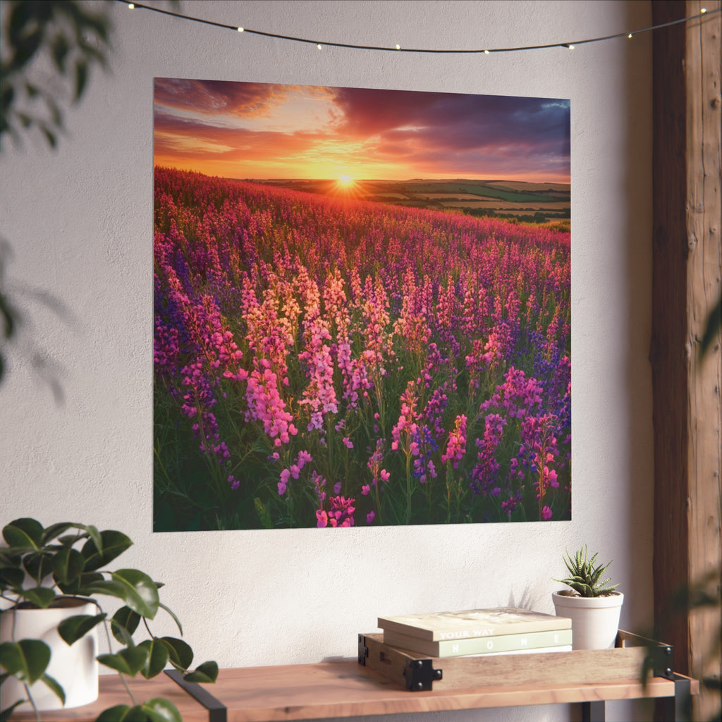 Lavender Flower field sunset Wall Art | Fine Art Posters | Home Decor | Housewarming Gift | Travel Gift | No frame