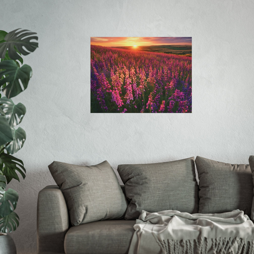 Lavender Flower field sunset Wall Art | Fine Art Posters | Home Decor | Housewarming Gift | Travel Gift | No frame