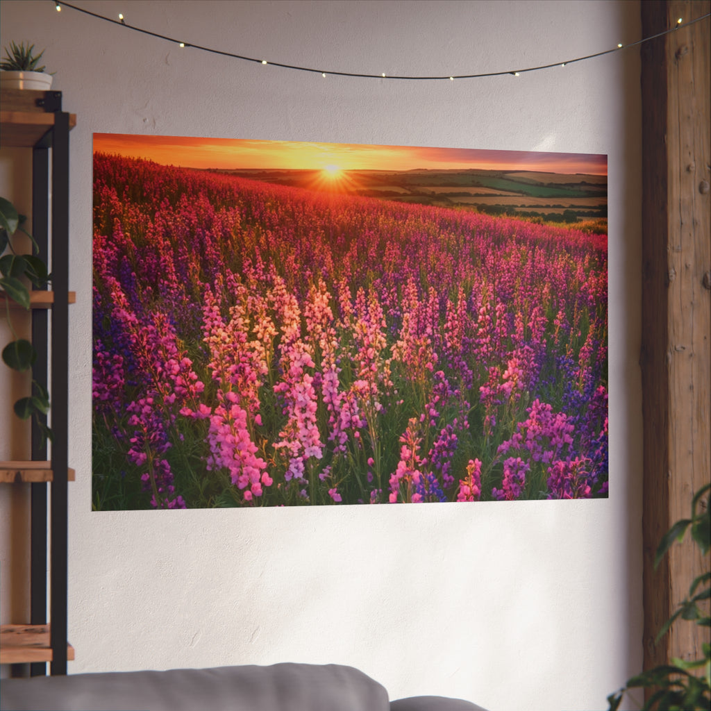 Lavender Flower field sunset Wall Art | Fine Art Posters | Home Decor | Housewarming Gift | Travel Gift | No frame