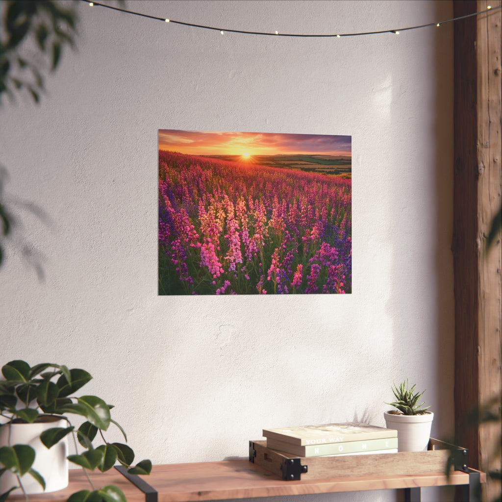 Lavender Flower field sunset Wall Art | Fine Art Posters | Home Decor | Housewarming Gift | Travel Gift | No frame