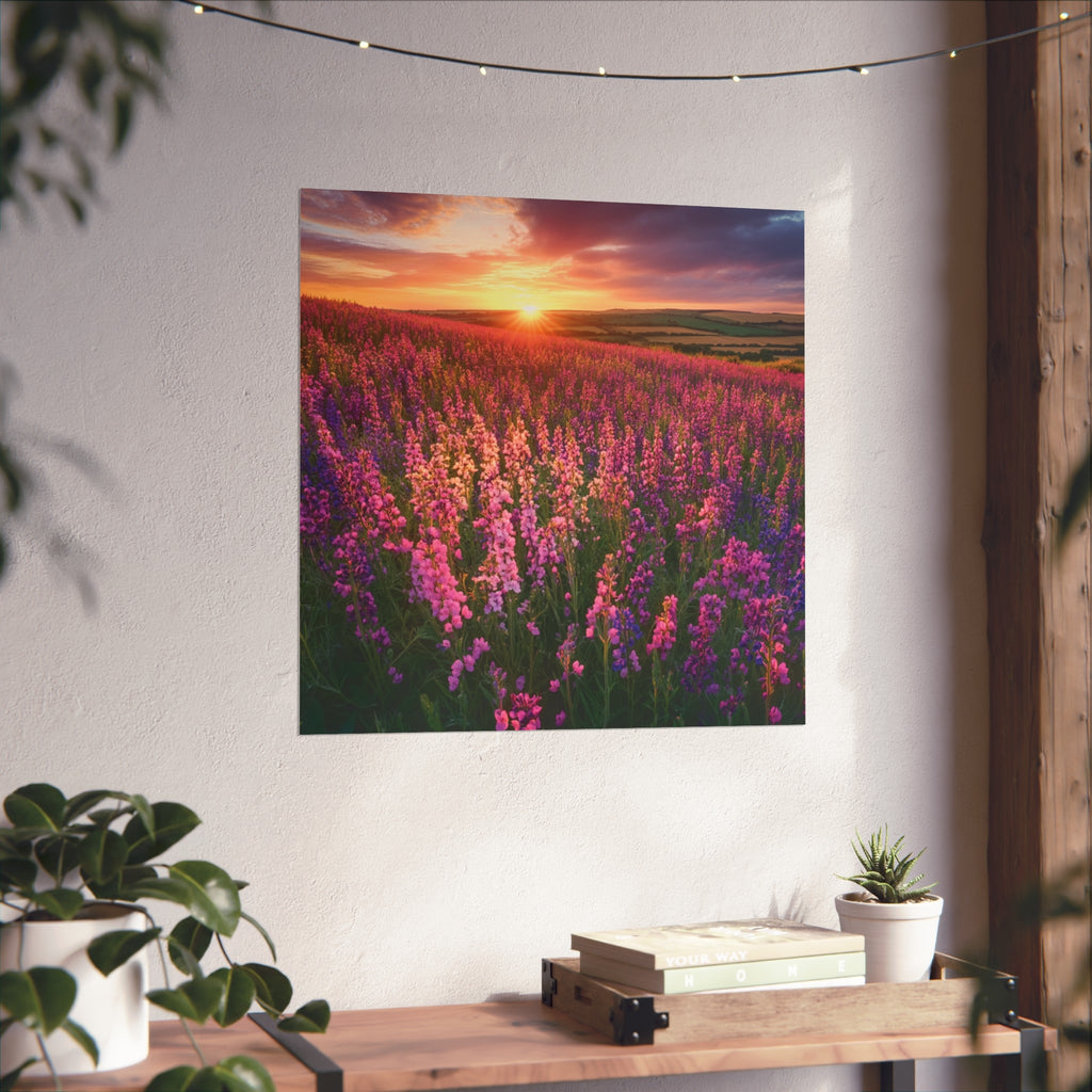 Lavender Flower field sunset Wall Art | Fine Art Posters | Home Decor | Housewarming Gift | Travel Gift | No frame