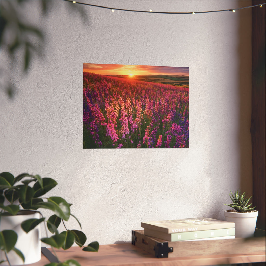 Lavender Flower field sunset Wall Art | Fine Art Posters | Home Decor | Housewarming Gift | Travel Gift | No frame