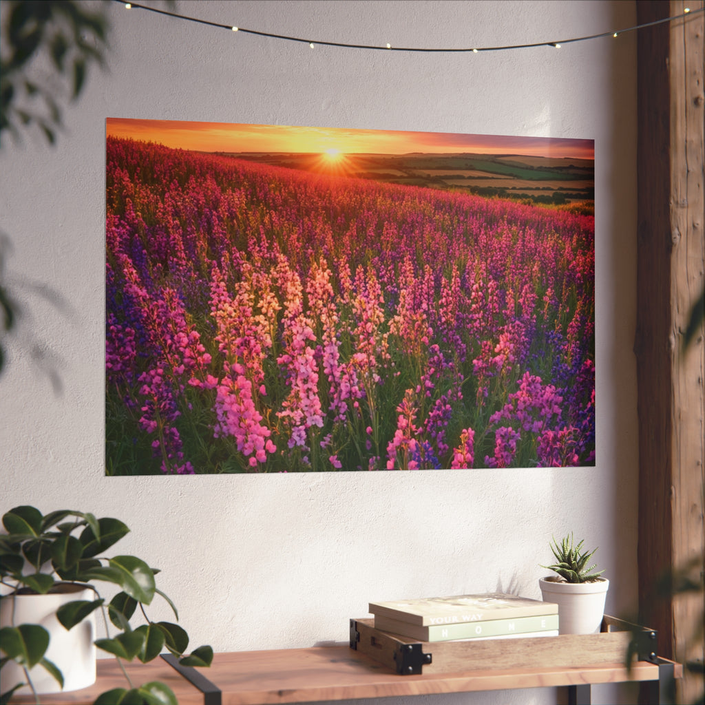 Lavender Flower field sunset Wall Art | Fine Art Posters | Home Decor | Housewarming Gift | Travel Gift | No frame