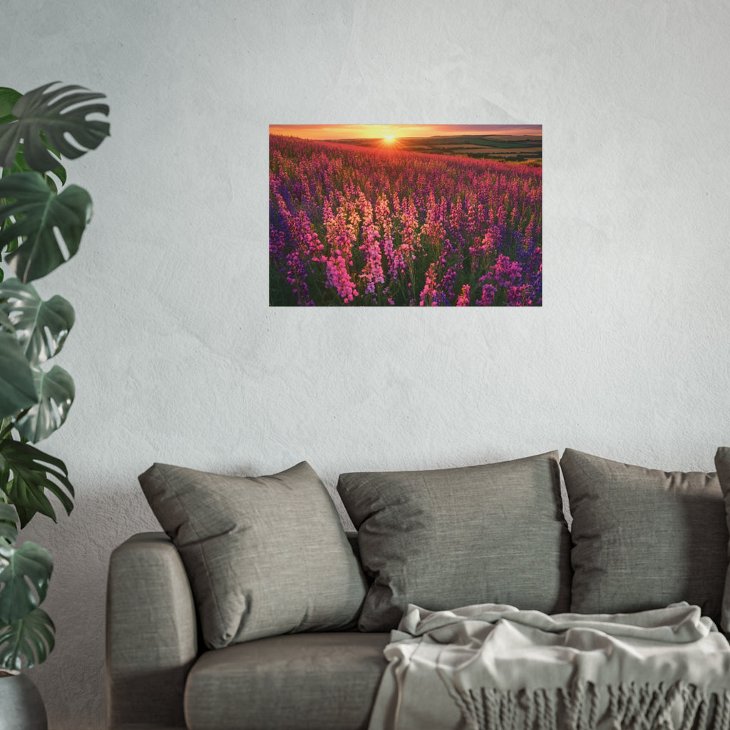 Lavender Flower field sunset Wall Art | Fine Art Posters | Home Decor | Housewarming Gift | Travel Gift | No frame