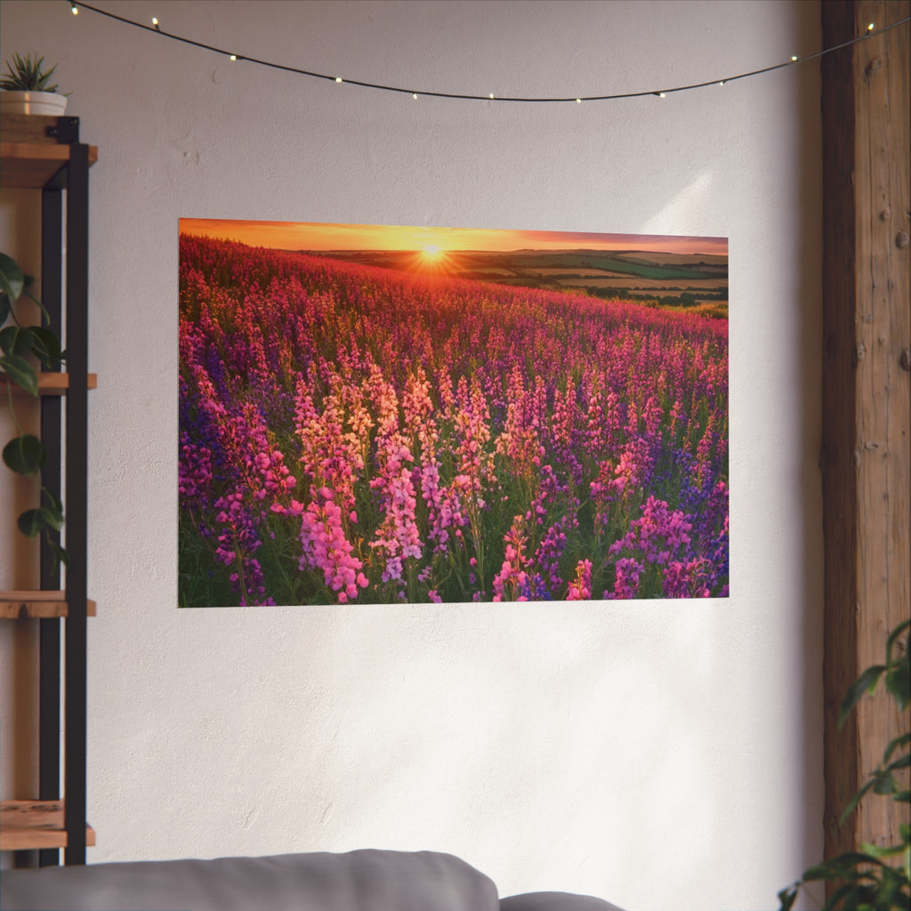 Lavender Flower field sunset Wall Art | Fine Art Posters | Home Decor | Housewarming Gift | Travel Gift | No frame