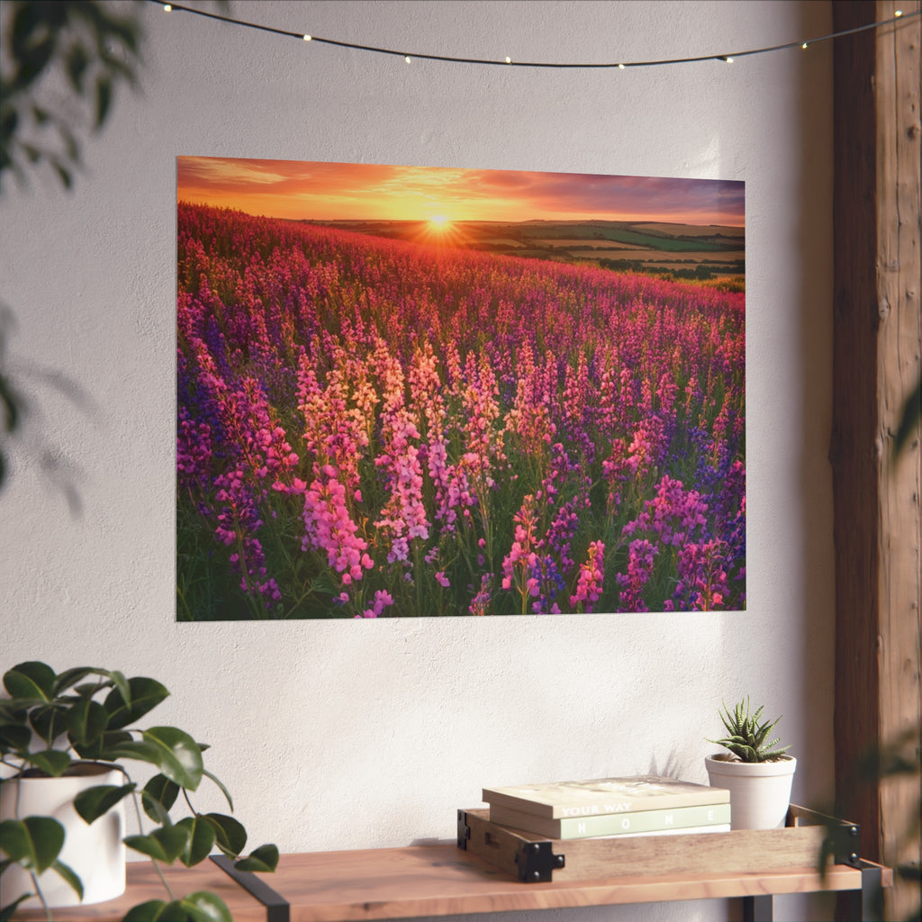Lavender Flower field sunset Wall Art | Fine Art Posters | Home Decor | Housewarming Gift | Travel Gift | No frame