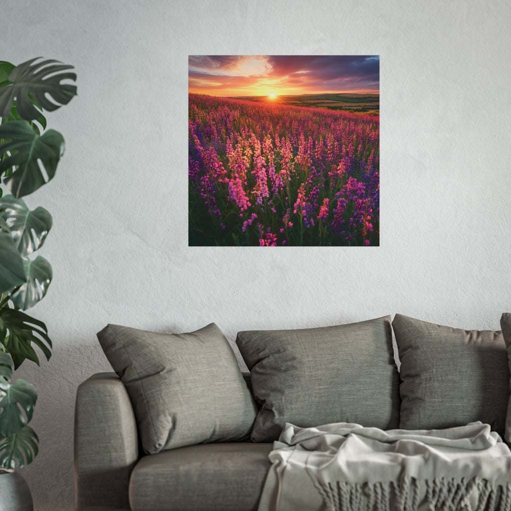 Lavender Flower field sunset Wall Art | Fine Art Posters | Home Decor | Housewarming Gift | Travel Gift | No frame