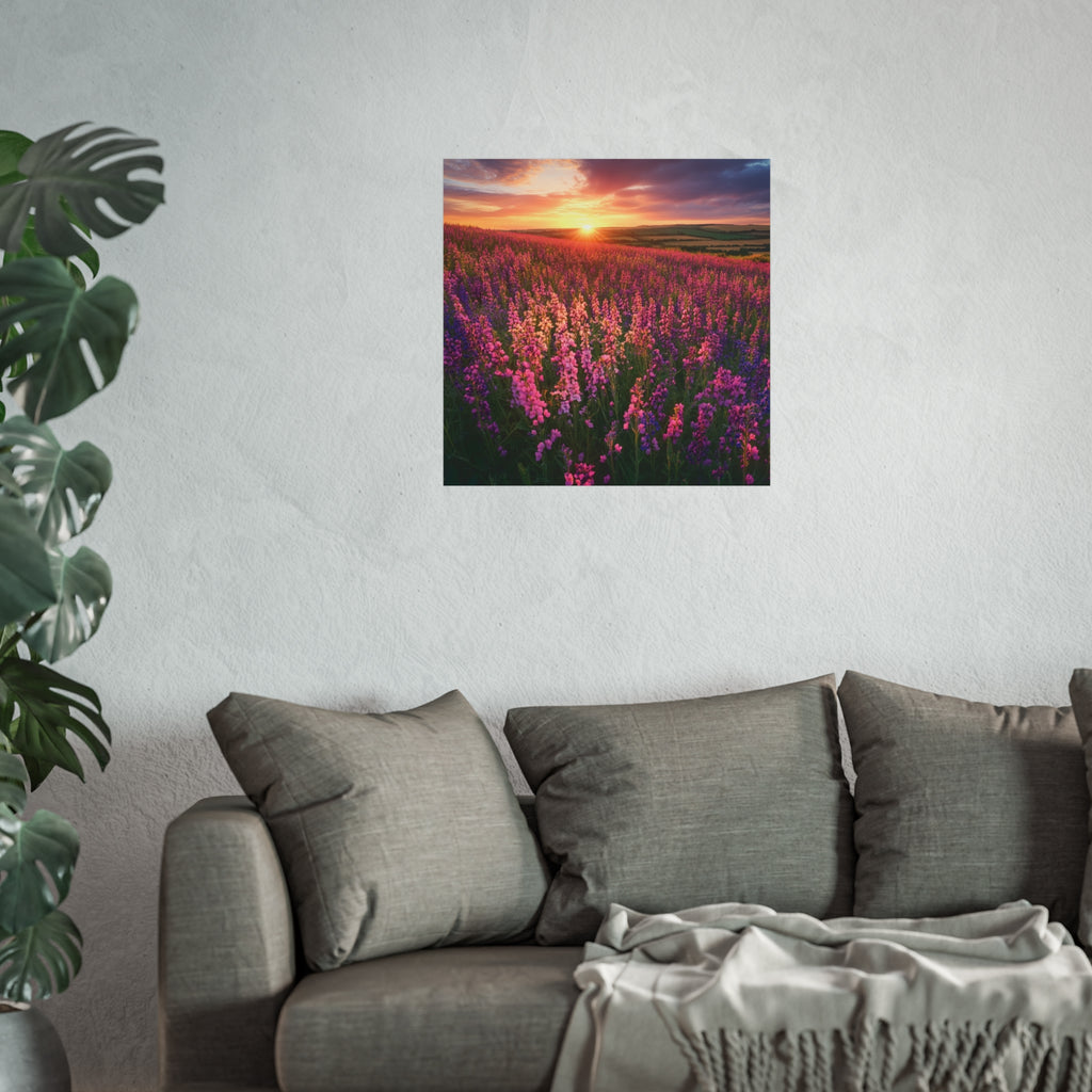 Lavender Flower field sunset Wall Art | Fine Art Posters | Home Decor | Housewarming Gift | Travel Gift | No frame