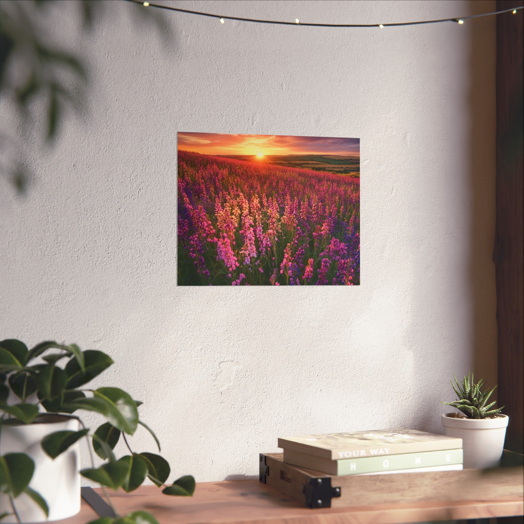 Lavender Flower field sunset Wall Art | Fine Art Posters | Home Decor | Housewarming Gift | Travel Gift | No frame