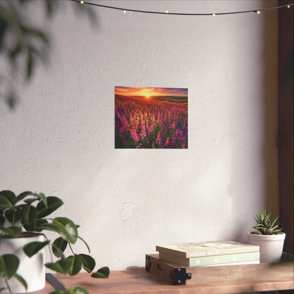 Lavender Flower field sunset Wall Art | Fine Art Posters | Home Decor | Housewarming Gift | Travel Gift | No frame